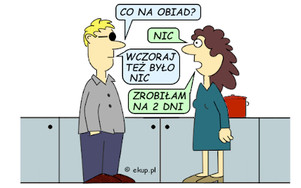 humor obrazkowy - mąż pyta co na obiad