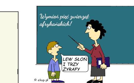 humor obrazkowy o Jasiu w szkole