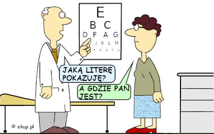 humor i dowcipy - okulista pokazuje literę