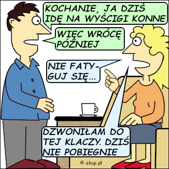 dowcip idzie na wyscigi konne