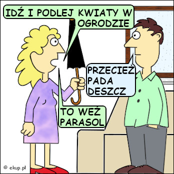 dowcip podlej kwiaty w ogrodzie
