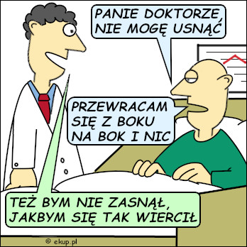 dowcip przewraca sie z boku na bok