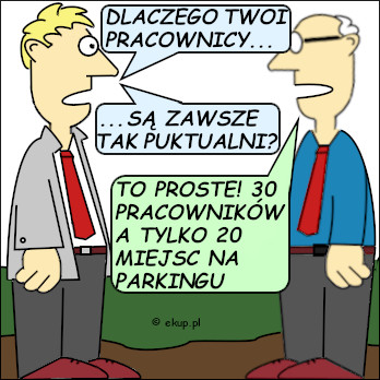 dowcip punktualni pracownicy