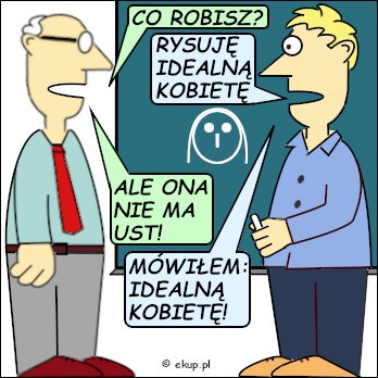 dowcip rysuje idealna kobiete