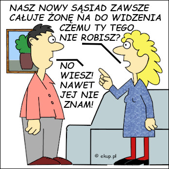 dowcip sasiad caluje zone