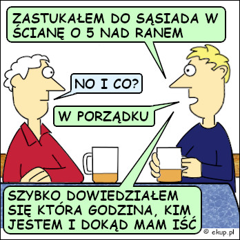 dowcip zastukal do sasiada