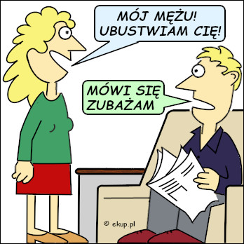 dowcip zona ubostwia meza